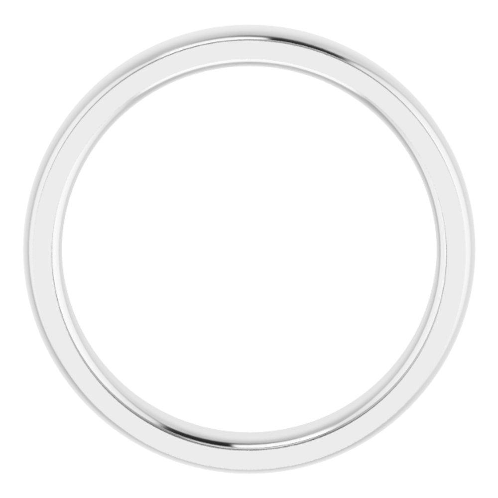 14K White 4 mm Comfort Fit Edge Band