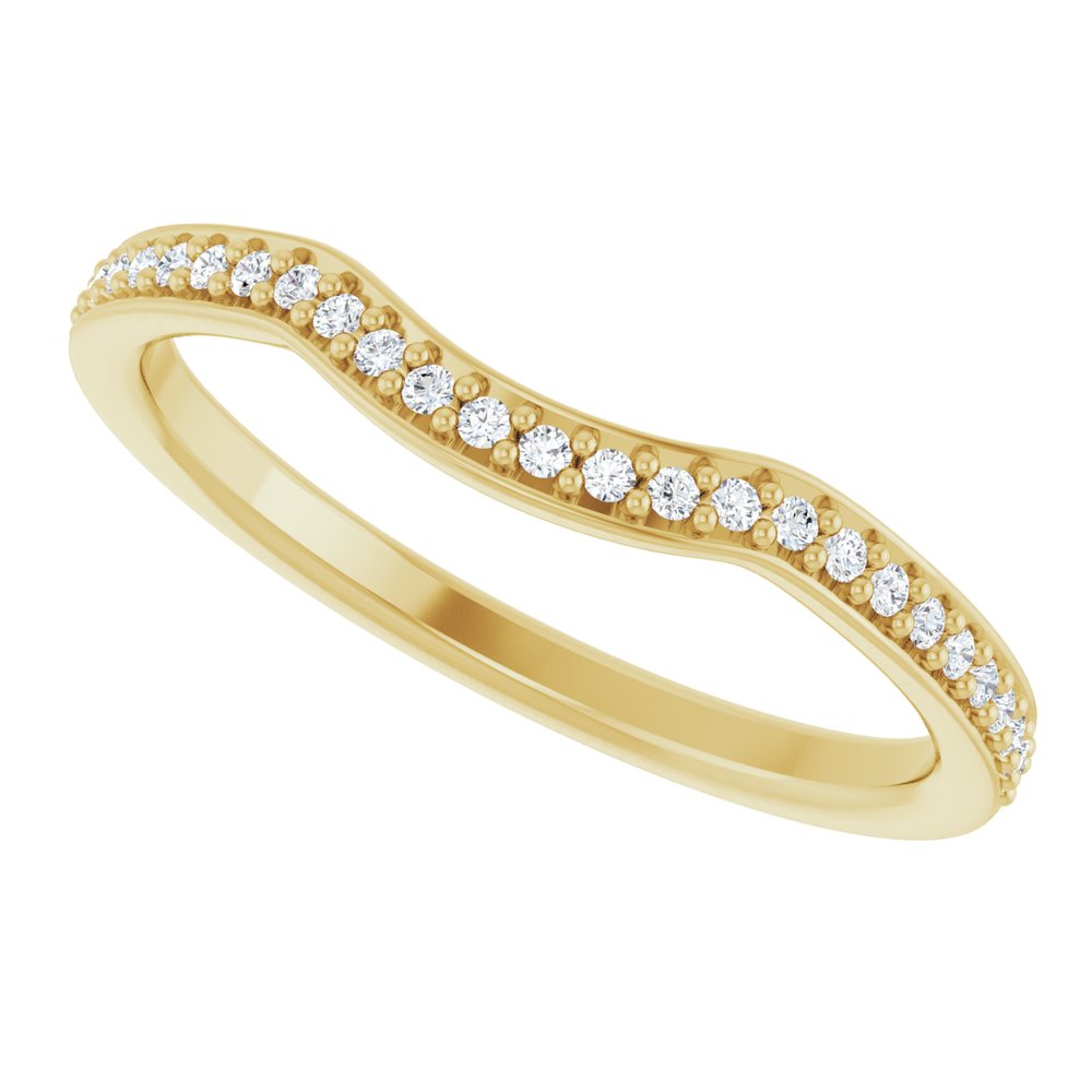 14K Yellow Gold 1/8 CTW Natural Diamond Contour Band