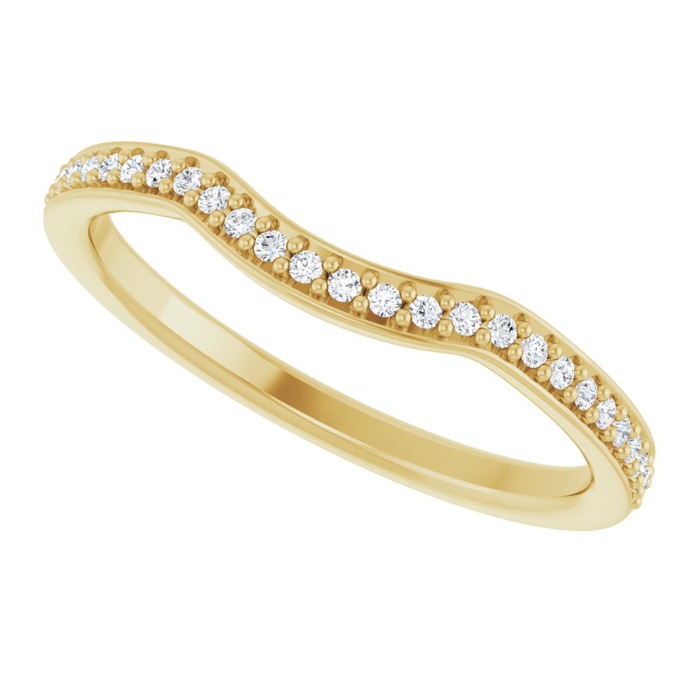 14K Yellow 1/8 CTW Natural Diamond Contour Band