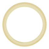 14K Yellow 2.5 mm Milgrain Edge Sculptural Flat Band Size 6.5