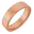 14K Rose 6 mm Wheat Pattern Band Size 10