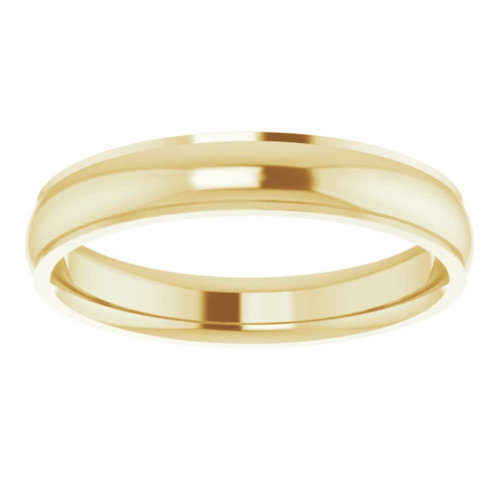 14K Yellow 4 mm Stepped-Edge Comfort-Fit Half Round Band Size 10