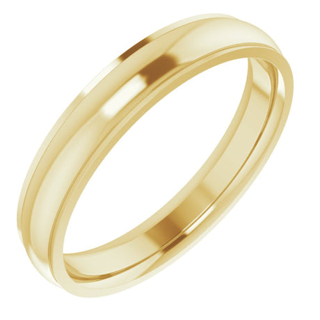 14K Yellow 4 mm Stepped-Edge Comfort-Fit Half Round Band Size 10