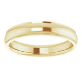 14K Yellow 4 mm Stepped-Edge Comfort-Fit Half Round Band