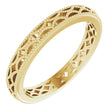 14K Yellow Gold 3 mm Crescent Milgrain Design