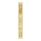 10K Yellow Gold 2.5 mm Milgrain Edge Sculptural Flat Band Size 9