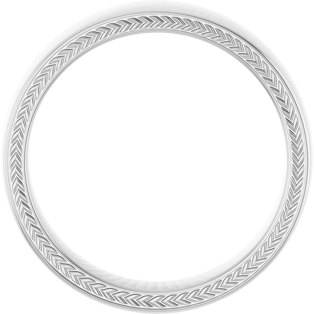 Platinum 6 mm Wheat Pattern Band