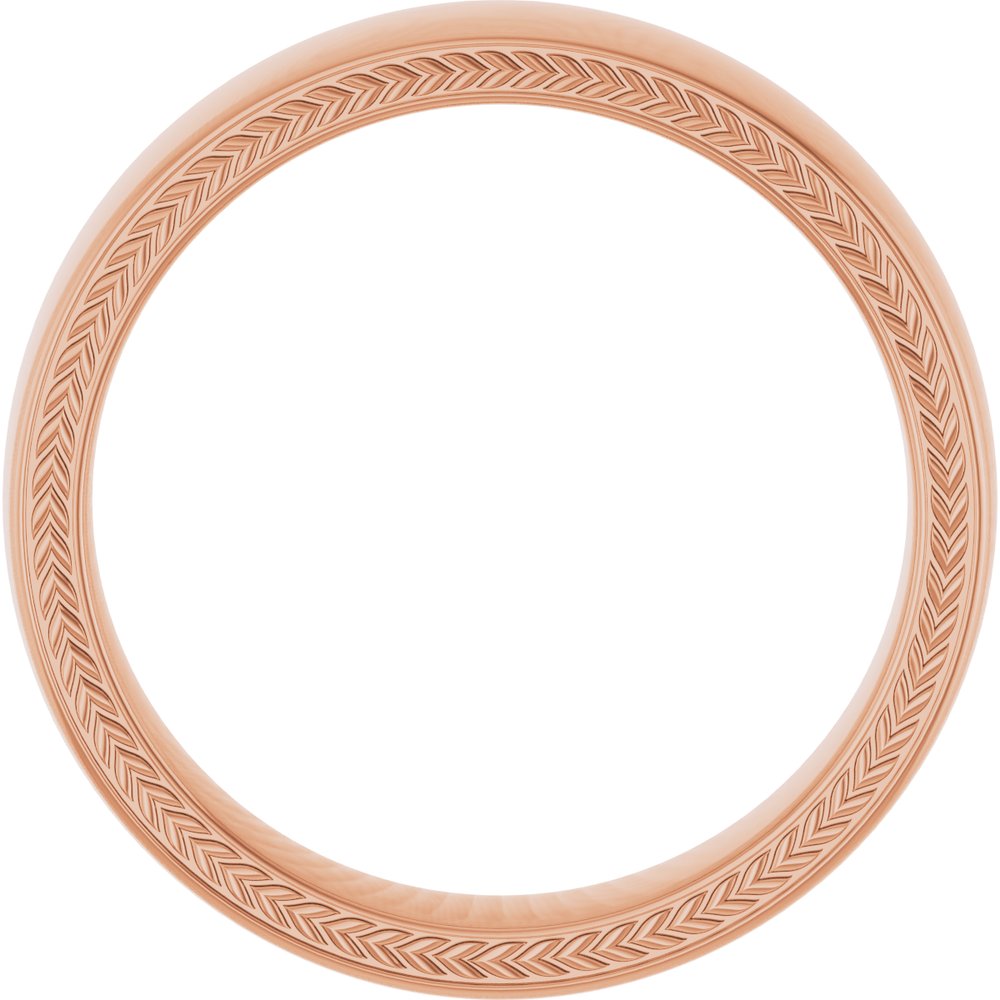 14K Rose 6 mm Wheat Pattern Band Size 10