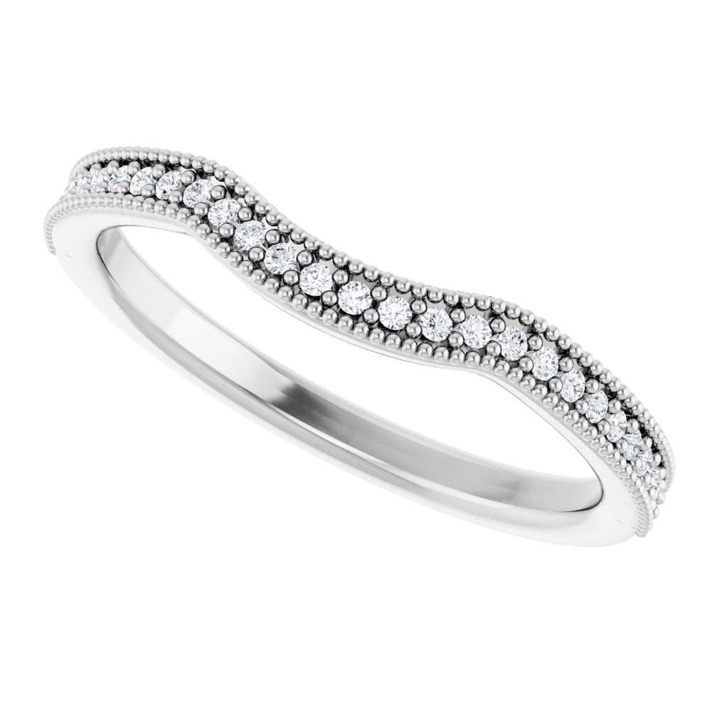 14K White 1/8 CTW Natural Diamond Contour Band