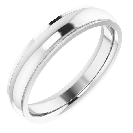 14K White 4 mm Comfort Fit Edge Band Size 7.5