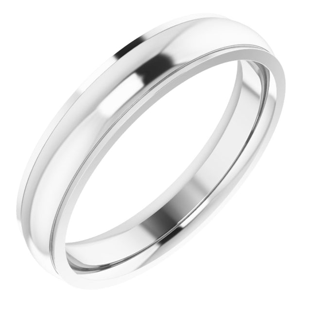 14K White 4 mm Comfort Fit Edge Band Size 7.5