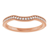 14K Rose 1/8 CTW Natural Diamond Contour Band