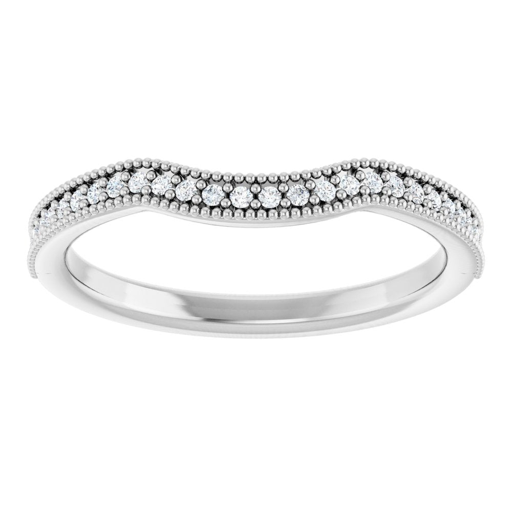 14K White 1/8 CTW Natural Diamond Contour Band