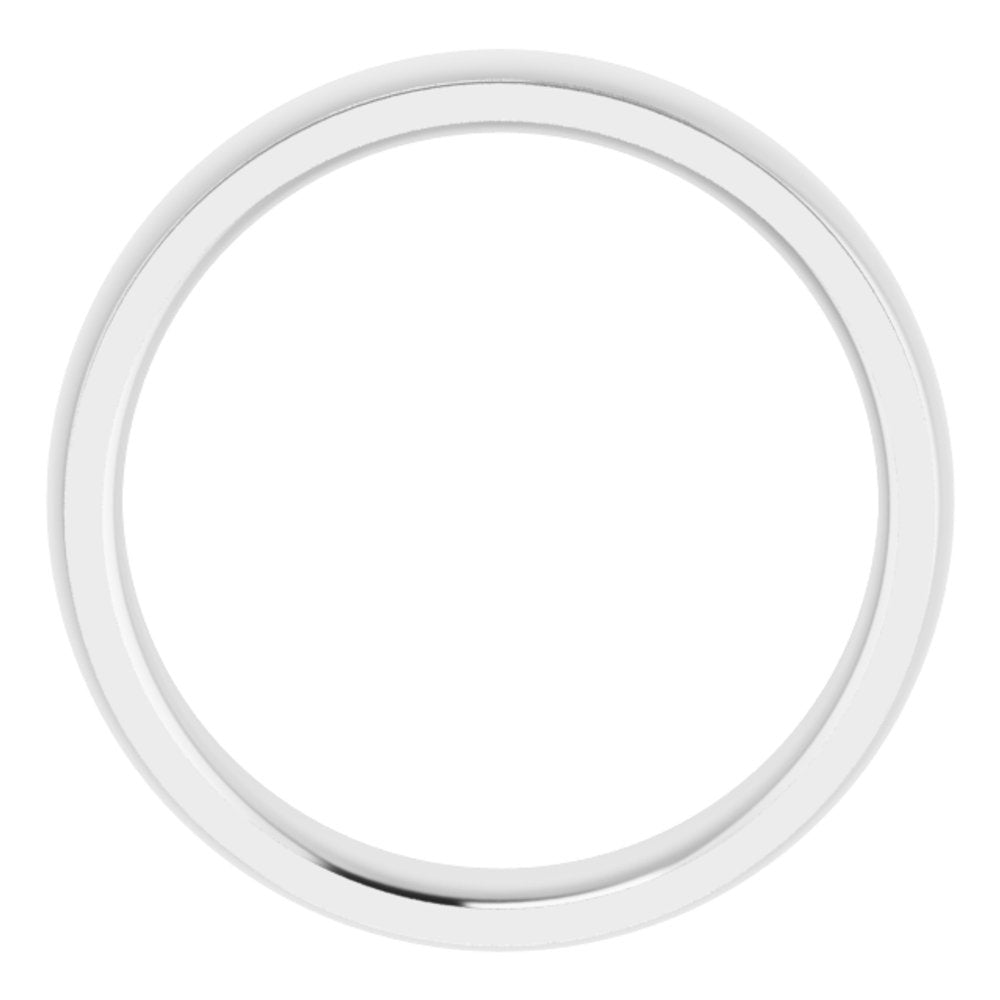 14K White 5 mm Stepped-Edge Comfort-Fit Half Round Band