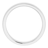 14K White 5 mm Stepped-Edge Comfort-Fit Half Round Band