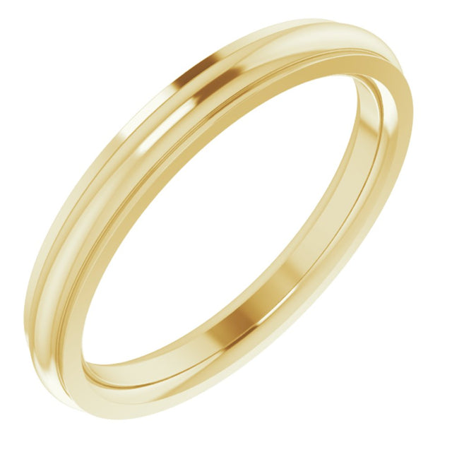 14K Yellow 2.5 mm Stepped-Edge Comfort-Fit Half Round Band Size 5.5