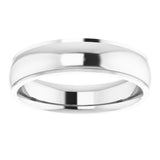 14K White 5 mm Stepped-Edge Comfort-Fit Half Round Band
