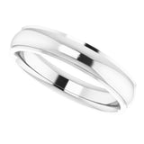 14K White 4 mm Comfort Fit Edge Band