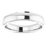 14K White 5 mm Comfort Fit Edge Band