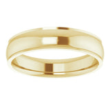 14K Yellow 5 mm Stepped-Edge Comfort-Fit Half Round Band Size 10