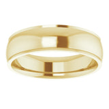 14K Yellow 6 mm Stepped-Edge Comfort-Fit Half Round Band Size 10