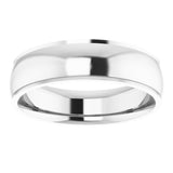 10K White 6 mm Stepped-Edge Comfort-Fit Half Round Band Size 10