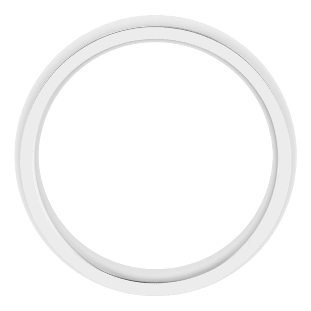 14K White 6 mm Stepped-Edge Comfort-Fit Half Round Band