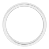 14K White 6 mm Stepped-Edge Comfort-Fit Half Round Band