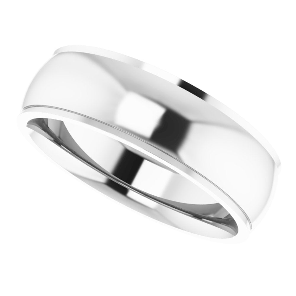 14K White 6 mm Comfort Fit Edge Band