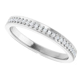 14K White 1/8 CTW Natural Diamond Band