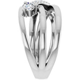 14K White 1/3 CTW Natural Diamond Freeform Ring