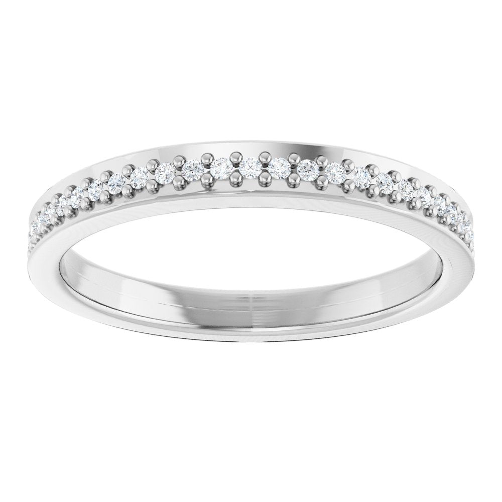 14K White 1/8 CTW Natural Diamond Band