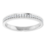 14K White 1/8 CTW Natural Diamond Band