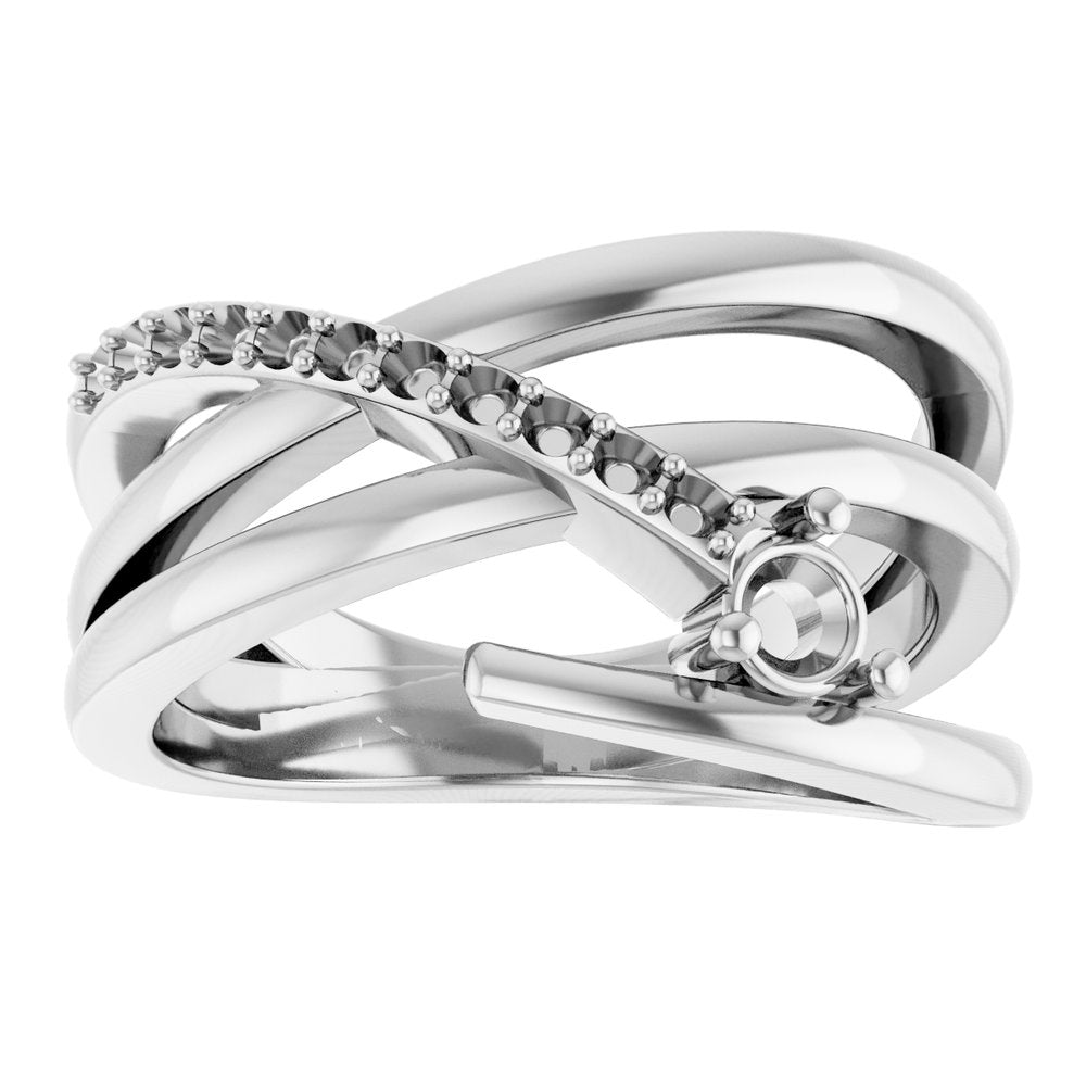 14K White 1/3 CTW Natural Diamond Freeform Ring