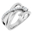 14K White 1/3 CTW Natural Diamond Freeform Ring