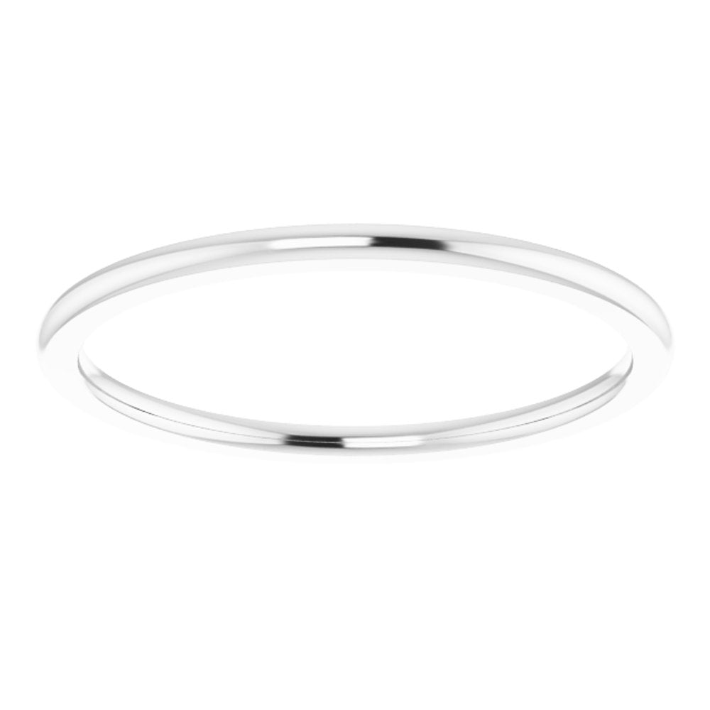 14K White Gold 1 mm Comfort-Fit Half Round Band Size 5 