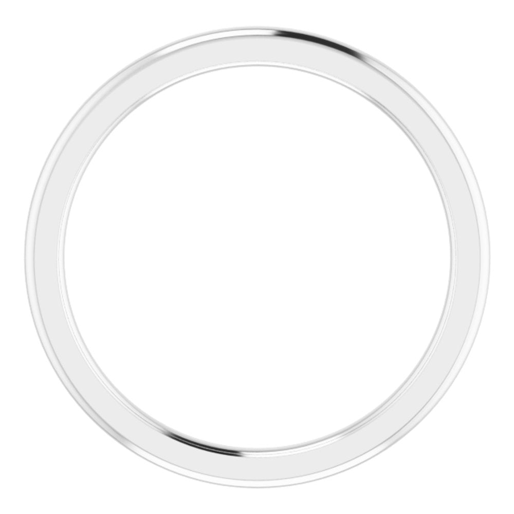 18K White 1.5 mm Half Round Comfort Fit Band Size 7