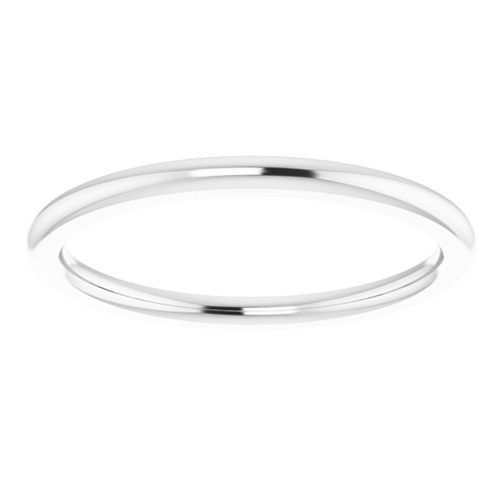 18K White 1.5 mm Half Round Comfort Fit Band Size 7