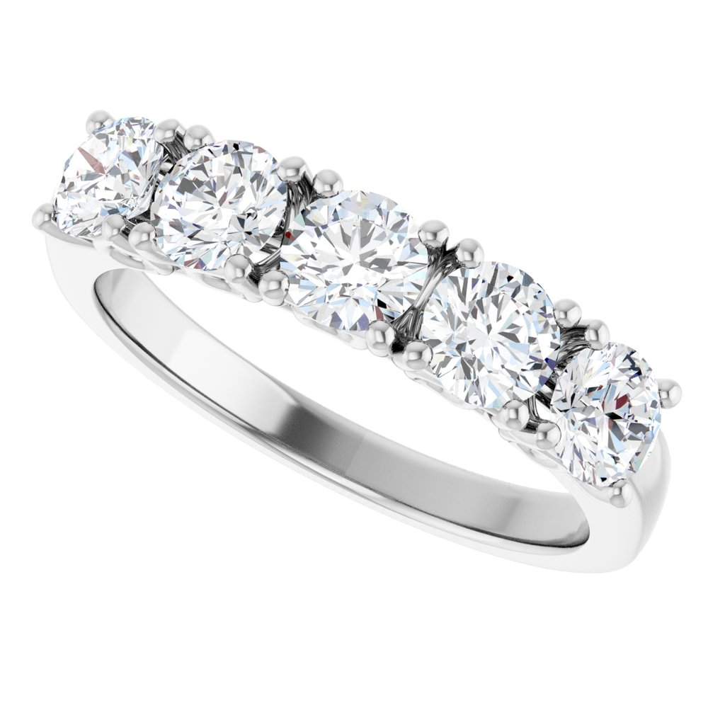 14K White 1 1/6 CTW Natural Diamond Anniversary Band