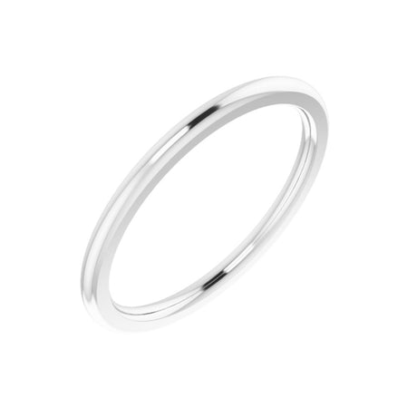 18K White 1.5 mm Half Round Comfort Fit Band Size 7