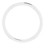 14K White 1 mm Half Round Comfort Fit Band