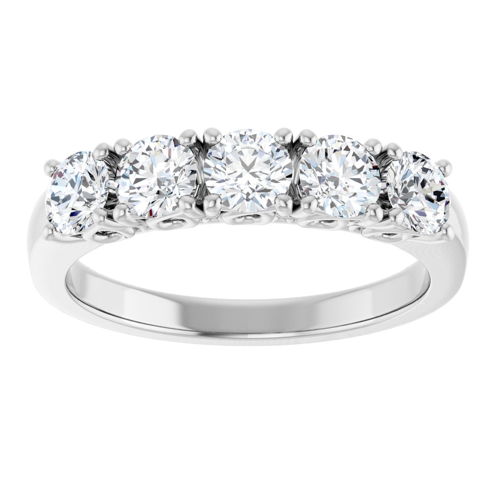 14K White 9/10 CTW Natural Diamond Anniversary Band