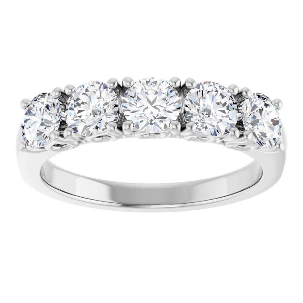 14K White 1 1/6 CTW Natural Diamond Anniversary Band