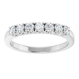 14K White 3/8 CTW Natural Diamond Anniversary Band