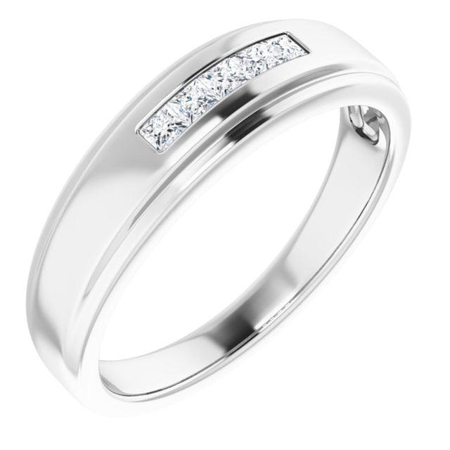 14K White 1/4 CTW Natural Diamond 5-Stone Band