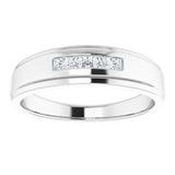 14K White 1/4 CTW Natural Diamond 5-Stone Band