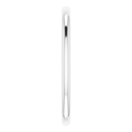 14K X1 White Gold 1.5 mm Half Round Band Size 5.5