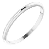Sterling Silver 1.5 mm Half Round Band Size 6.5