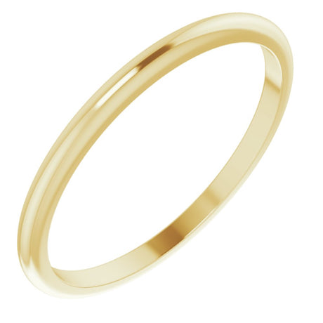 10K Yellow Gold 1.5 mm Half Round Band Size 4