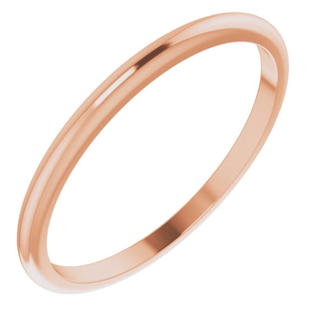 10K Rose Gold 1.5 mm Half Round Band Size 5